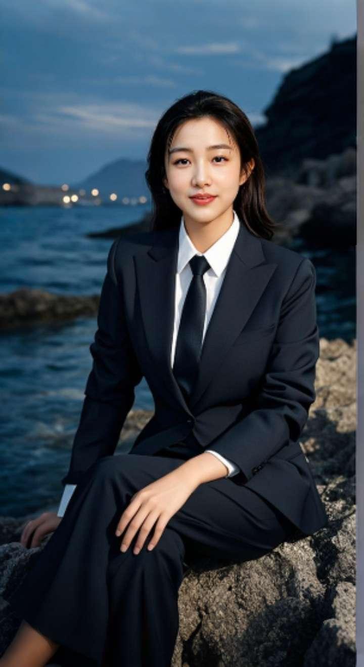 AI扩图 AI海边胖叔写真