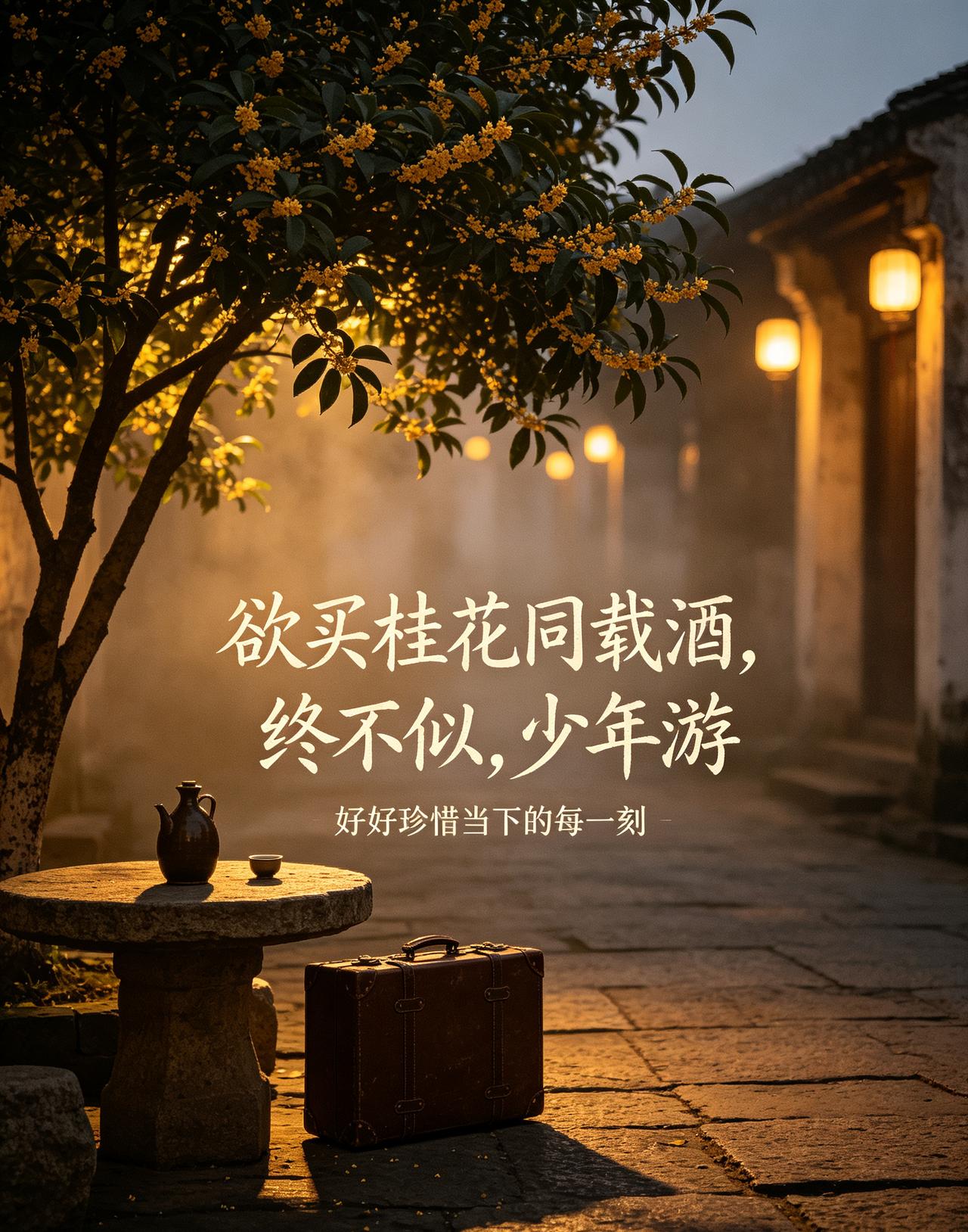 欲买桂花同载酒，终不似，少年游。

年少时心心念念的东西，可那时侯囊中羞涩，父母