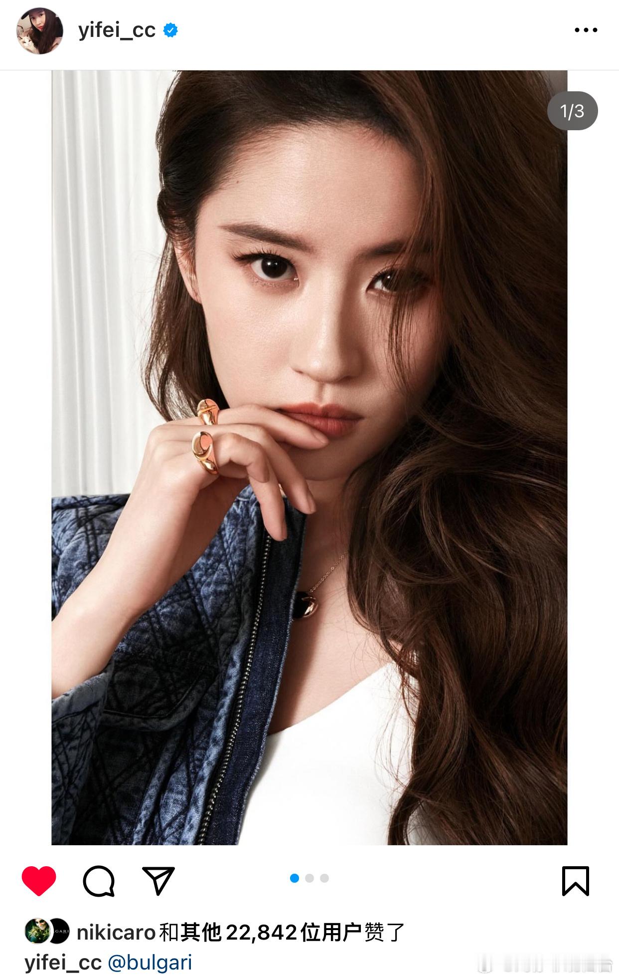 【#刘亦菲#•Instagram】IG更新：​​​