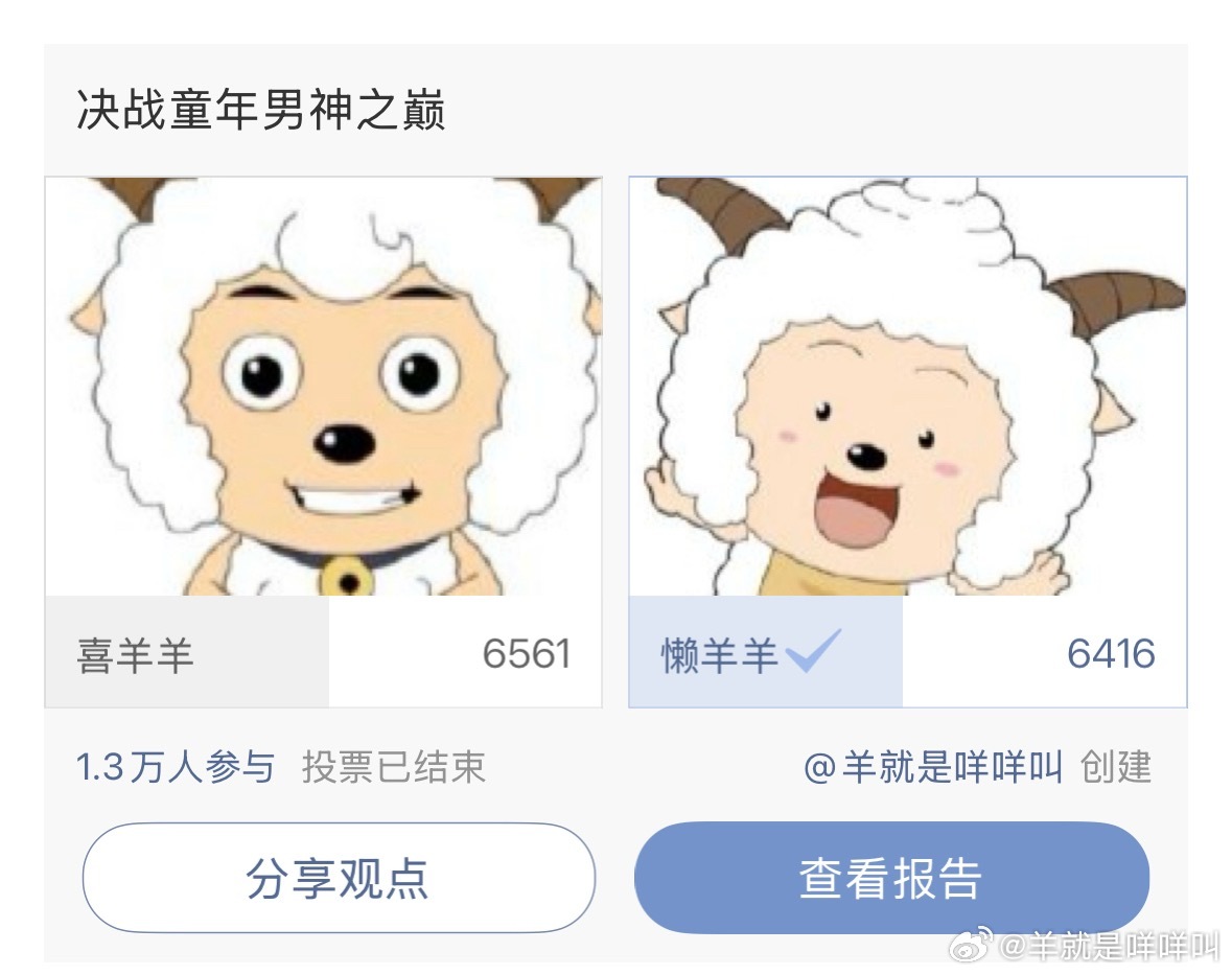 回看那年今日发现懒羊羊输了哈哈哈 