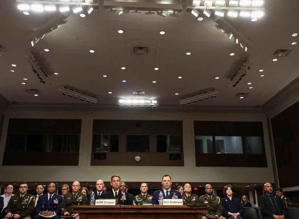 美国中央司令部司令库珀周二在听证会上，就霍尔木兹海峡被伊朗封锁一事接受议员质询。