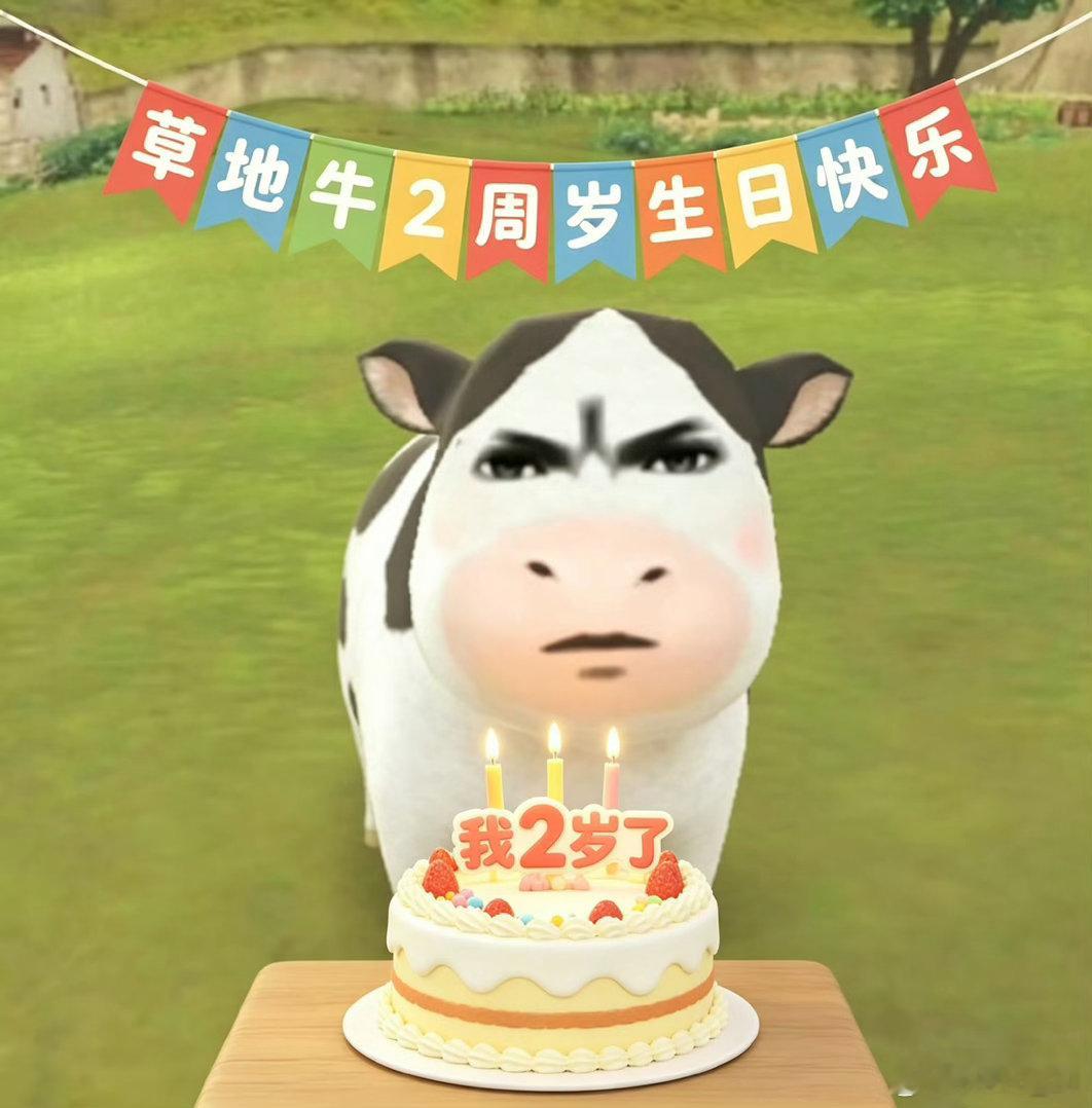 吾家有牛初长成小牛2周岁生日快乐 