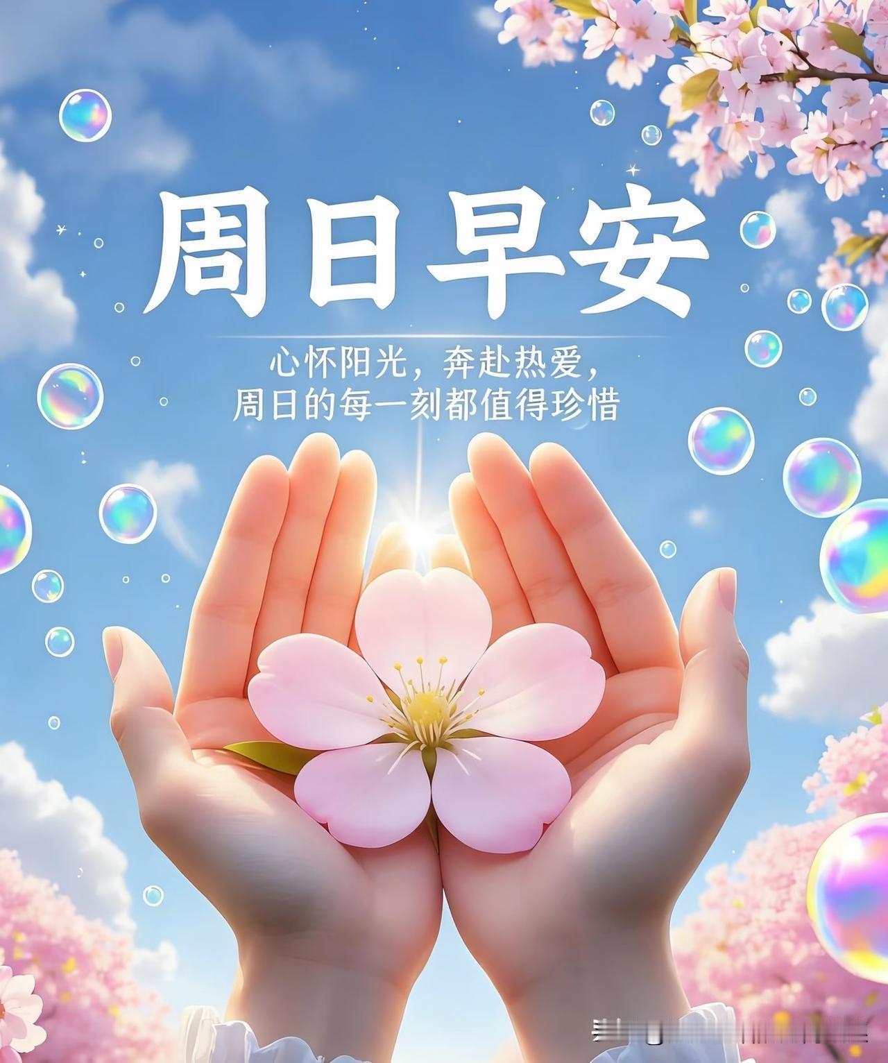 周日早安🌷
享受悠闲周末时光，卸下一身疲惫。好好休息，好好生活，愿所有美好如约
