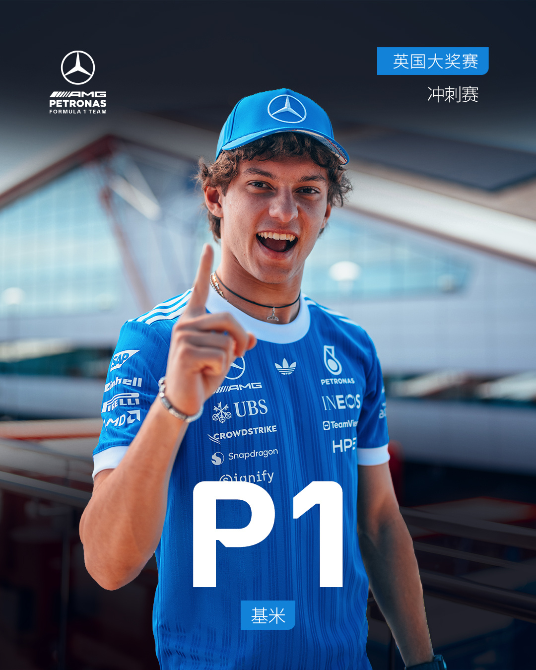 首个冲刺赛冠军！🥇Grande Kimi 👏 