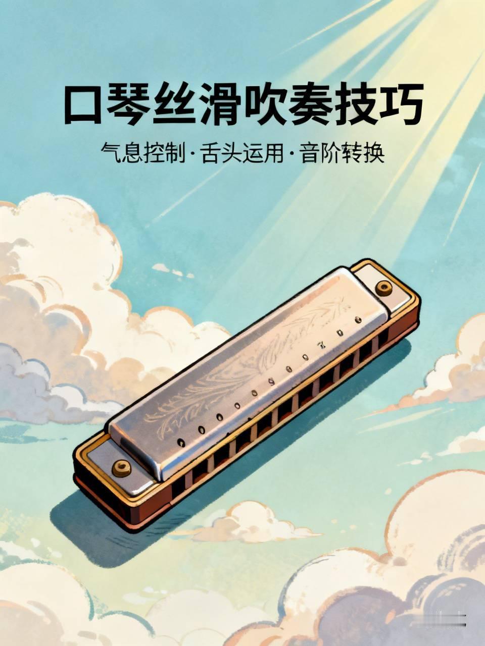 想让口琴吹出丝滑味道，技巧很关键。气息控制得好是基础，就像吹蜡烛，要均匀、平稳。