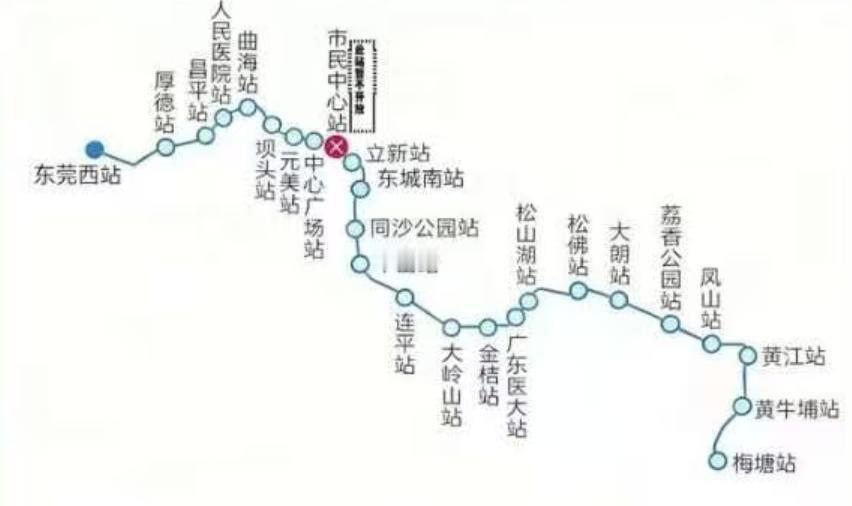 东莞地铁1号线将于明后两天(11月26和27号)免费试乘！
全长共设有25个站点