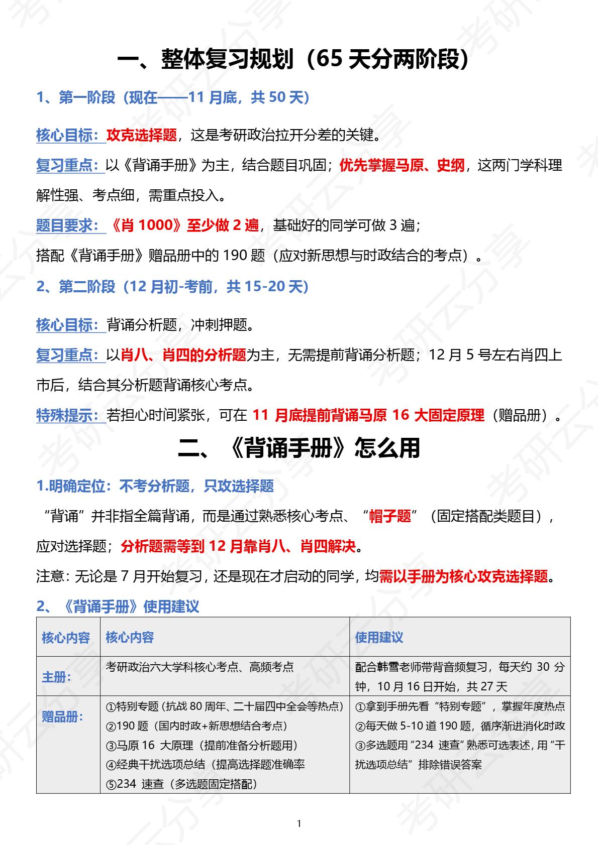 26肖秀荣《直播重点汇总-10月15日》