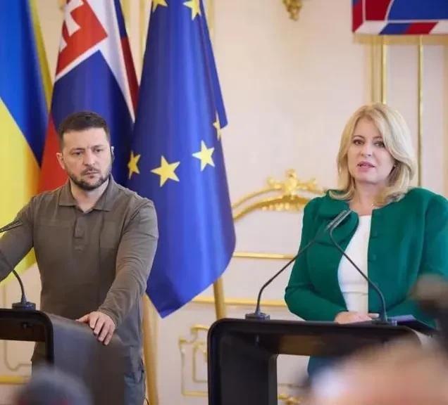 49岁美女总统接见泽连斯基，身材圆润气质好，老司机抱的不想放手

斯洛伐克总统苏