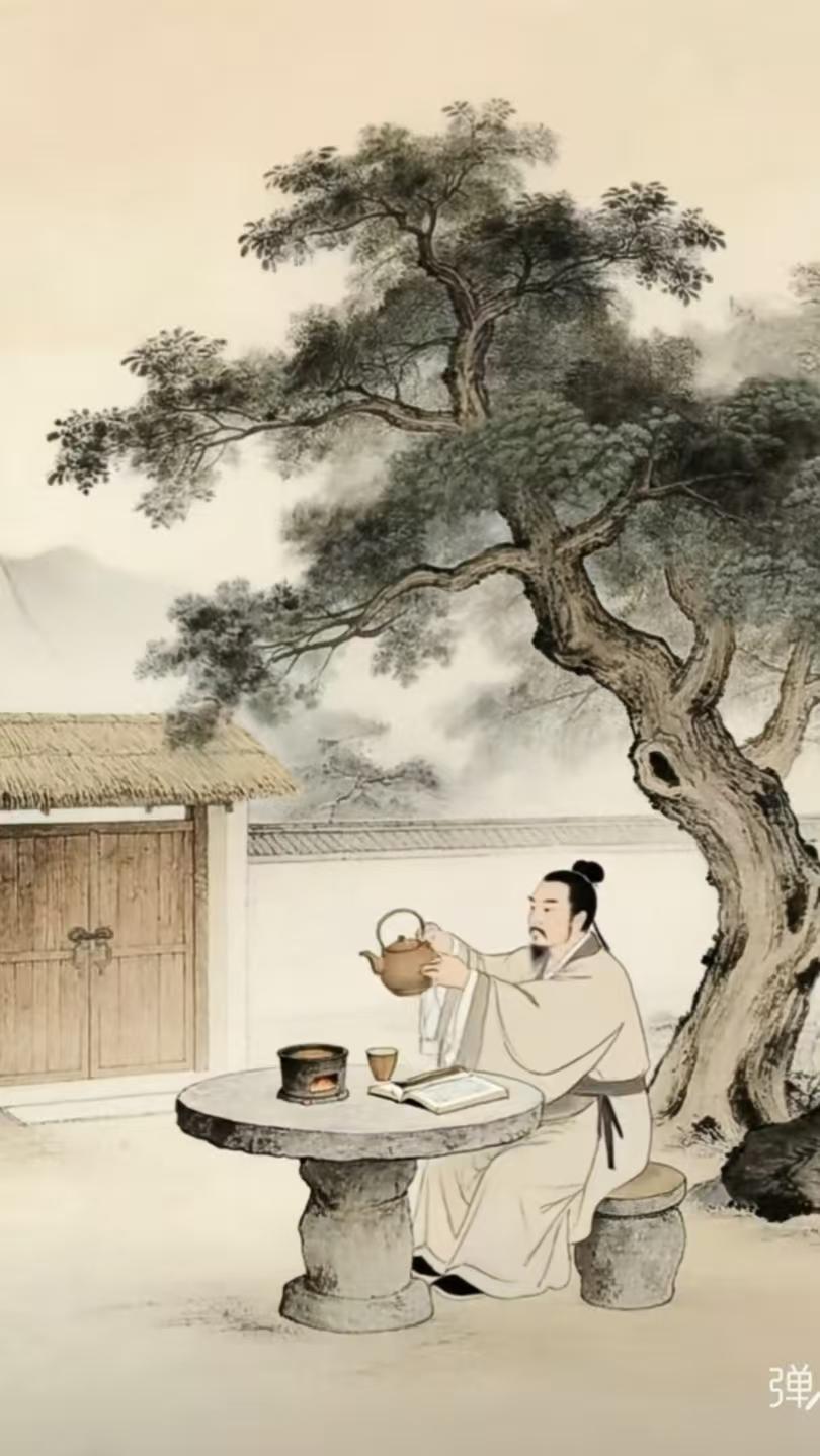 四块玉.闲居
掩柴荆，烹春茗，
晚晴闲立送遥汀。
白鸥一点波心静。
尘事轻，心自