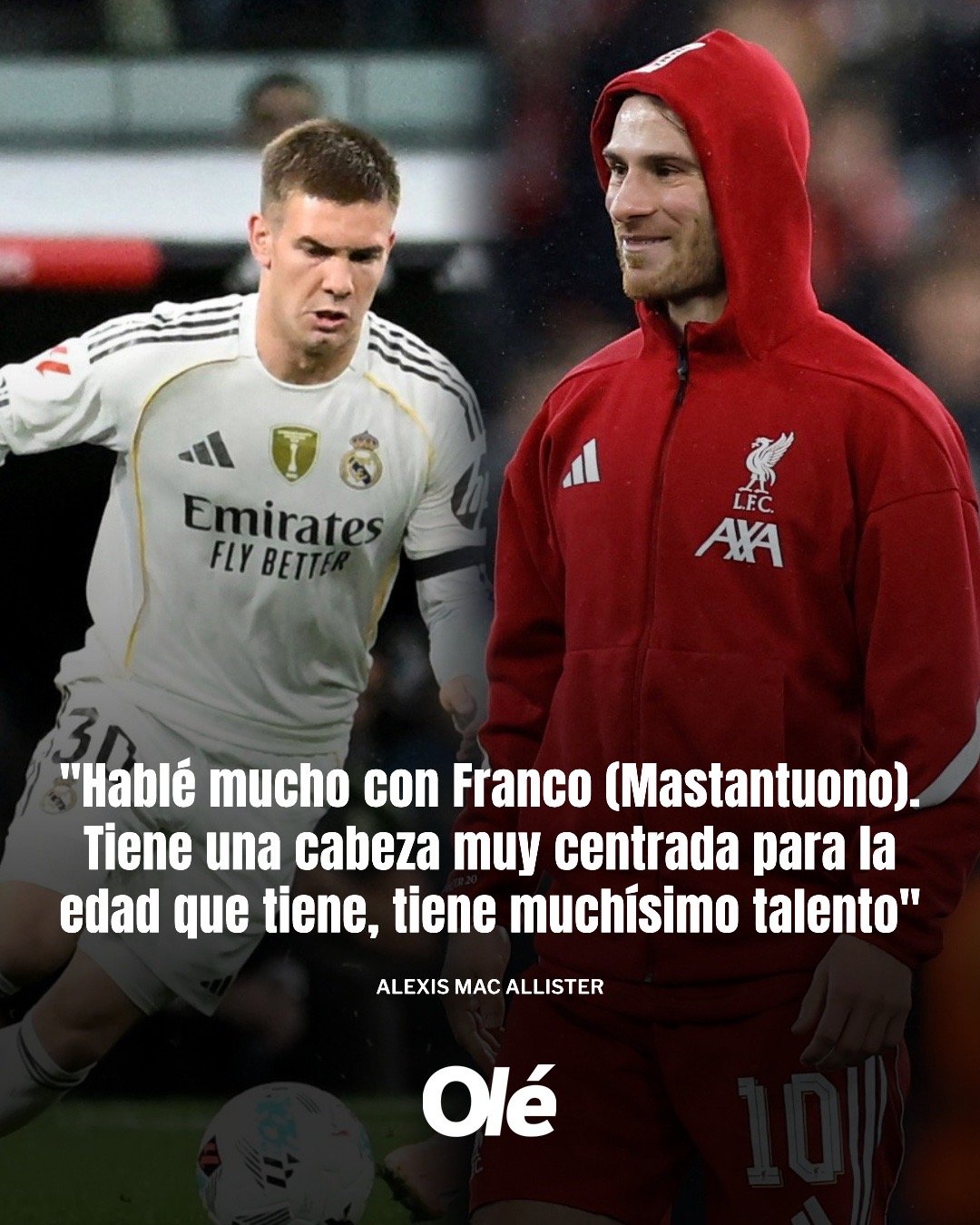 🇦🇷🙌 麦卡利斯特与马斯坦托诺的赛前对话：🗣️ "我和弗朗哥聊了很多。他