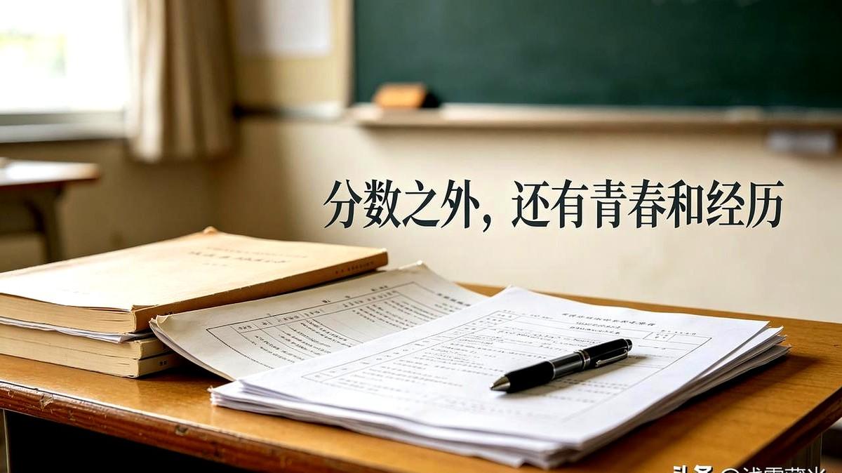 开完家长会想通了：就算以后只上大专，也得让孩子读完高中。
我坐在他座位上看到那张