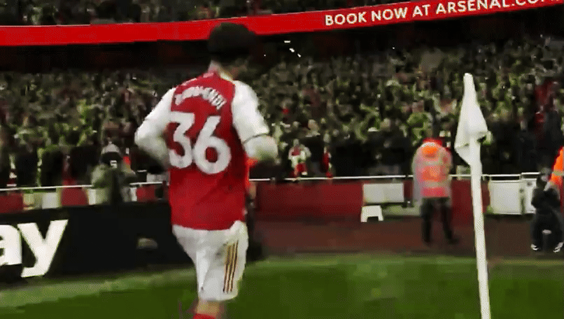 苏维门迪进球后庆祝动作“致敬”养伤ing的梅里诺！family！！阿森纳vs桑德