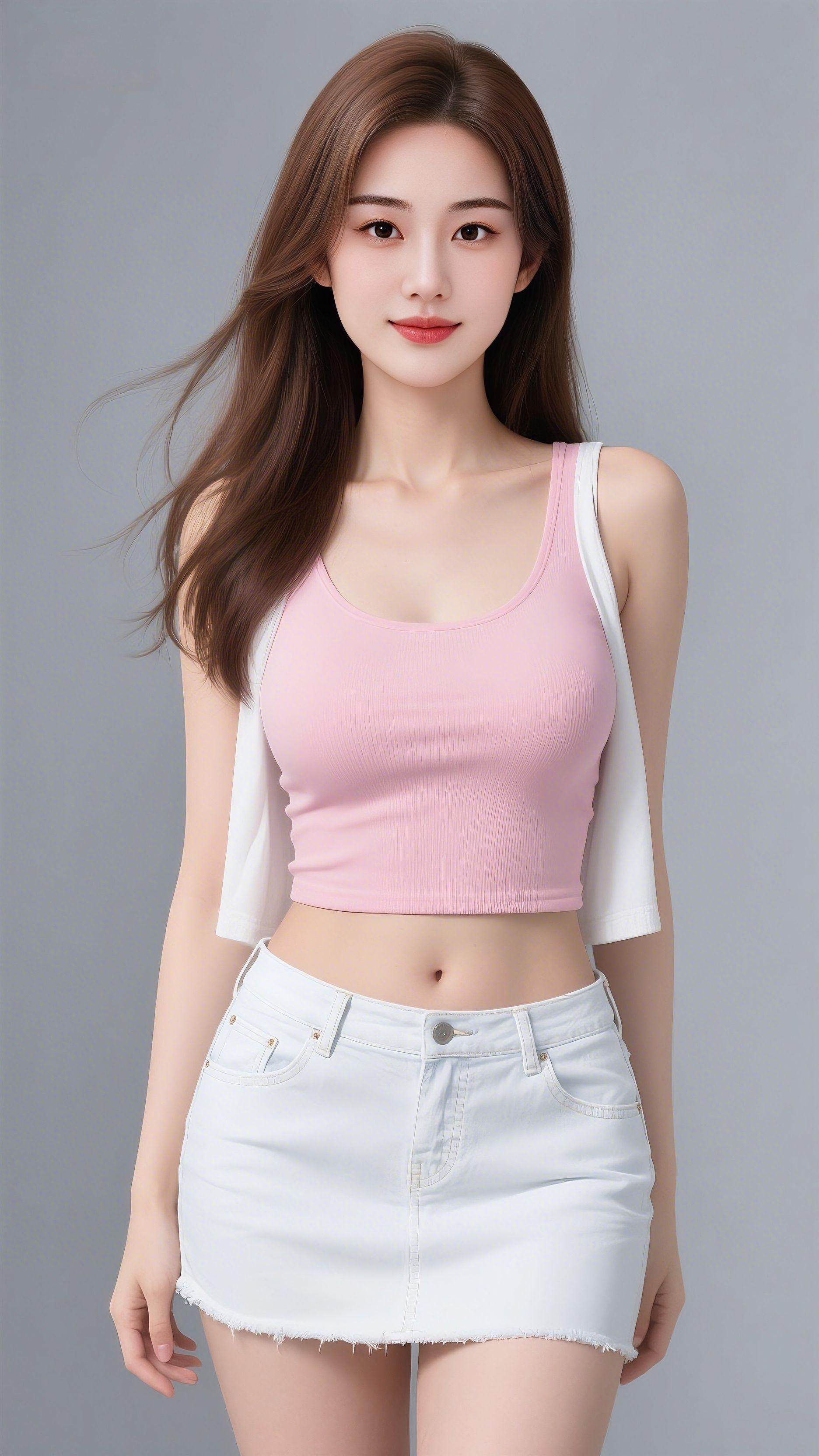 极简穿搭的氛围感，粉色吊带也能穿出不一样的味道✨