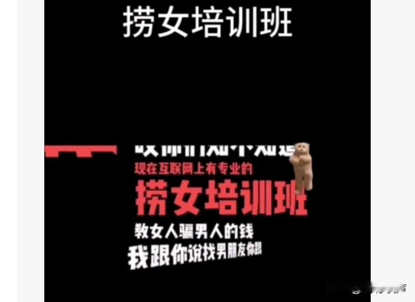 捞女培训班的社会危害
 
网上现在滋生出不少所谓“捞女培训班”，专门教学投机取巧