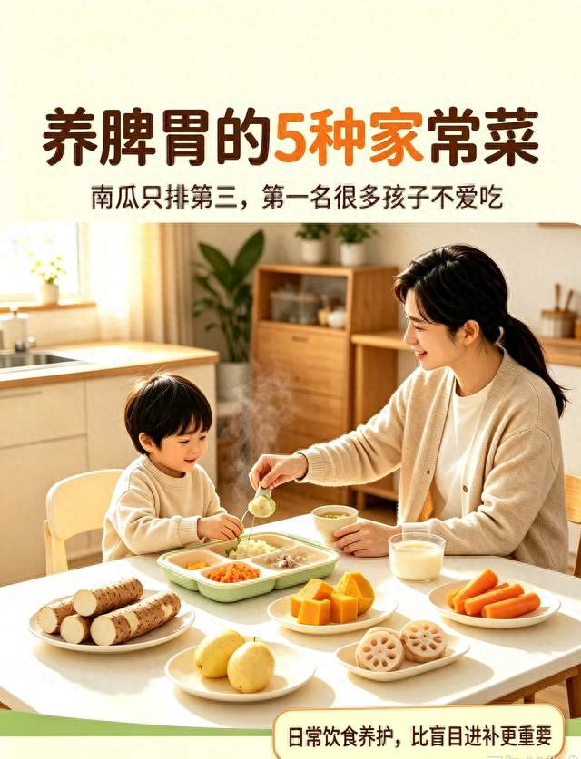 养脾胃的5种家常菜：南瓜只排第三，第一名很多孩子一口不碰