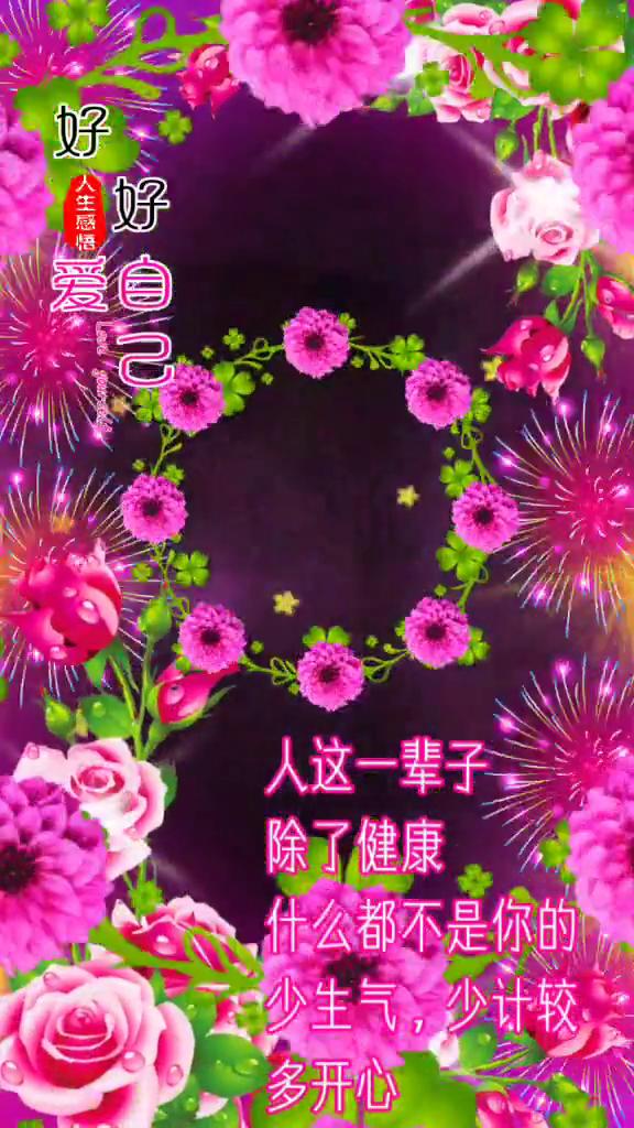 人生感悟。
人这一辈子除了健康什么都不是你的。少生气，少计较，多开心。