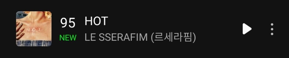 LE SSERAFIM《HOT》进入Melon TOP100第9️⃣5️⃣名 ?