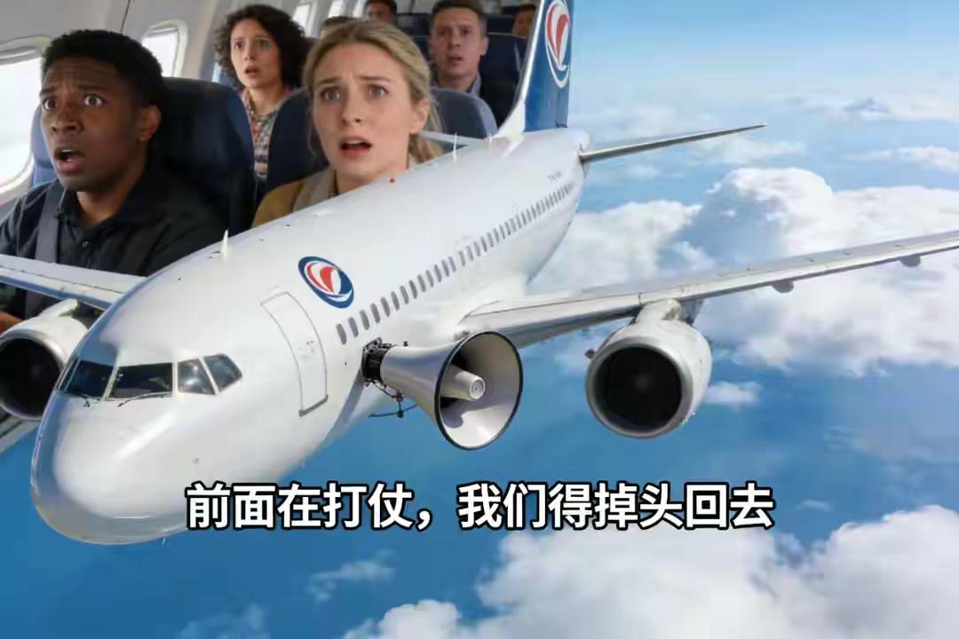 飞机飞到一半，机长突然说：前面在打仗，我们得掉头回去

上海浦东机场，凌晨一点多