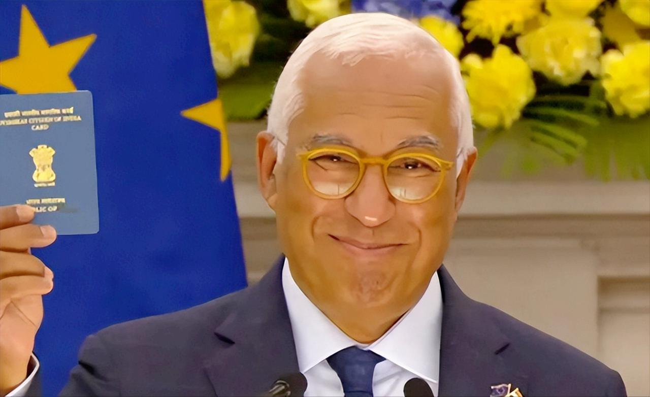 美国的话也不听了？欧洲理事会主席科斯塔当着印度总理莫迪的面，掏出了一张印度身份证
