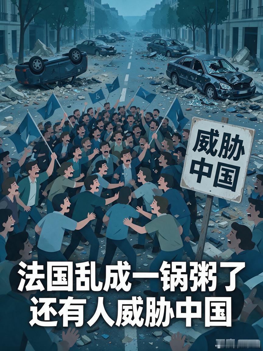 法国乱成一锅粥了还有人威胁中国法国：自家后院着火，还要隔空点中国人？法国最近啥画