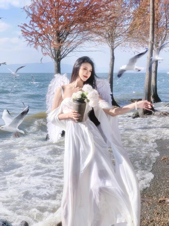 在滇池旁的海鸥与神女𝒢𝑜𝒹𝒹𝑒𝓈𝓈🕊️
