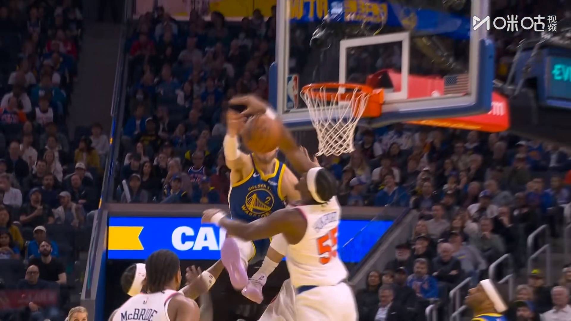 你们都知道追梦第二罚要进不了吗，抢篮板都这么凶尼克斯vs勇士