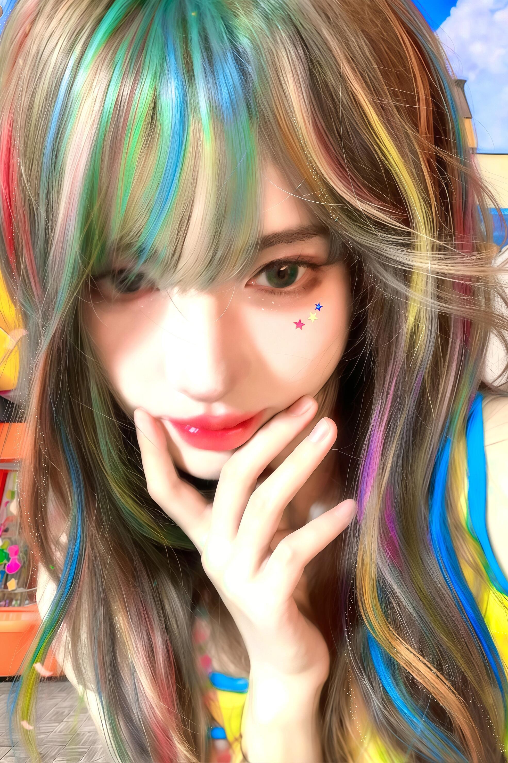 哇塞，鞠婧祎多巴胺系好美啊谁能拒绝彩虹色的甜甜橘❗️