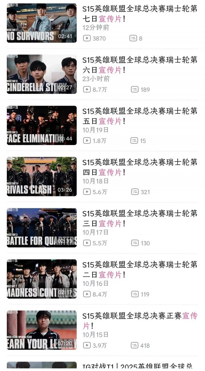 最有玄学的一集，从世界赛开始到现在，只要当天上宣传片的战队，无一例外都落败了，今