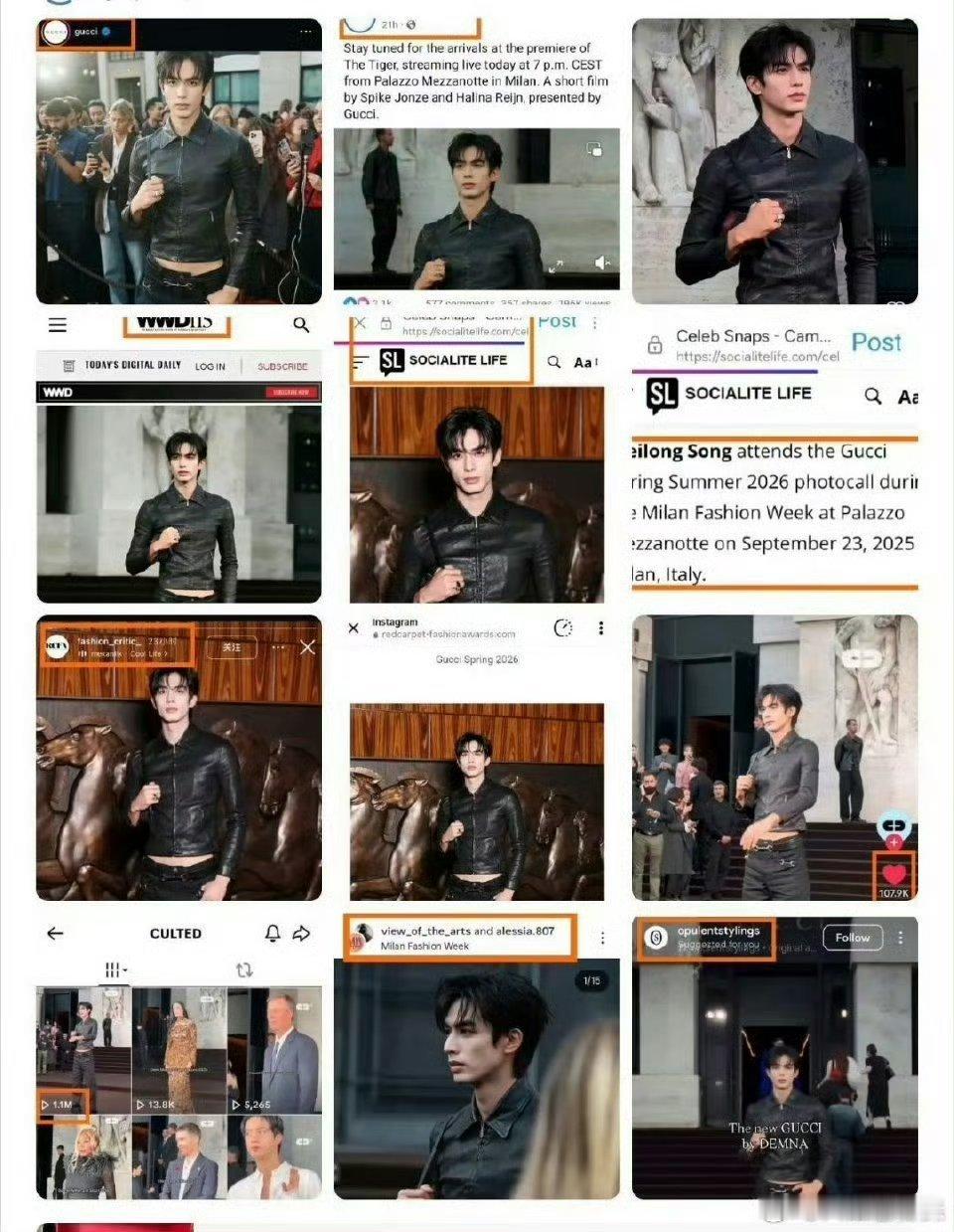 外媒报道宋威龙 宋威龙现身Gucci Demna首映礼，品牌专属视频彰显重视，更