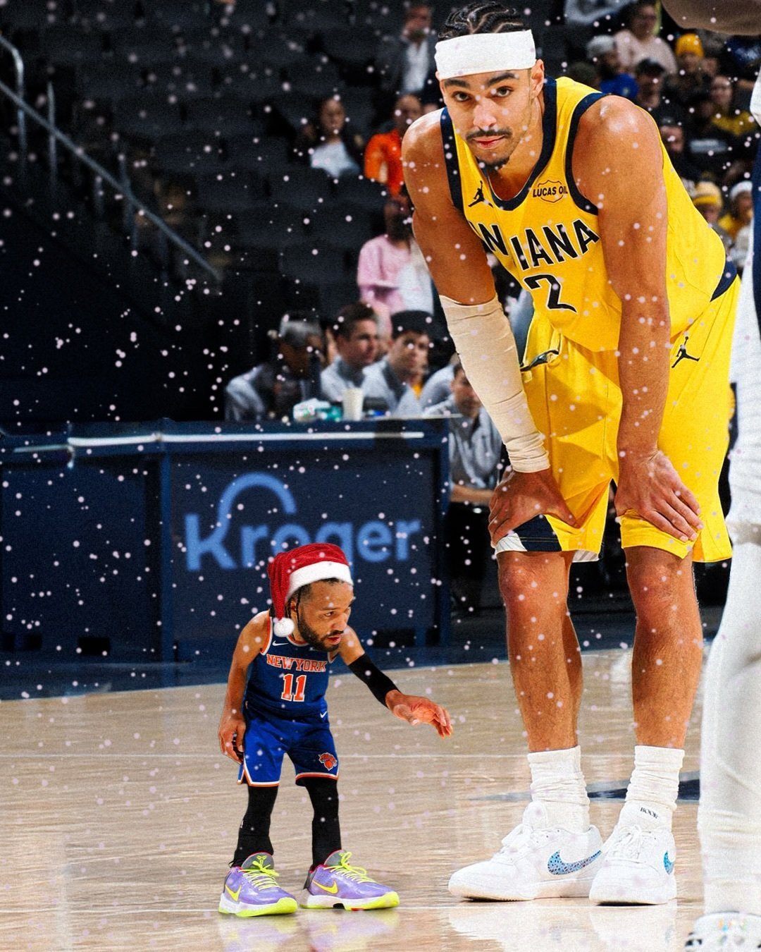 NBA圣诞小矮人，红色圣诞帽~Images via nbaminis 