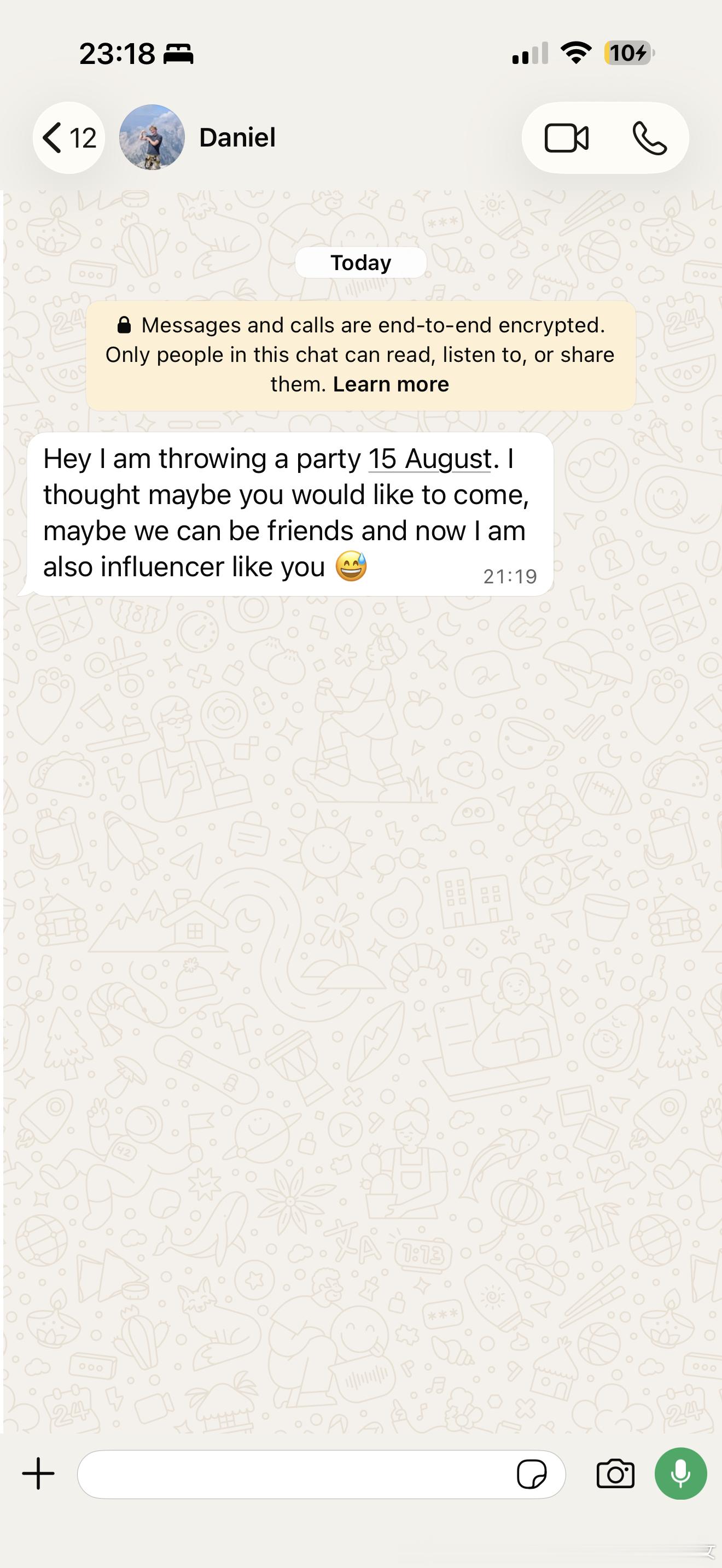 我去我不行了，刚打开whatsapp收到一条不知道多久之前的被淘汰的男嘉宾信息还