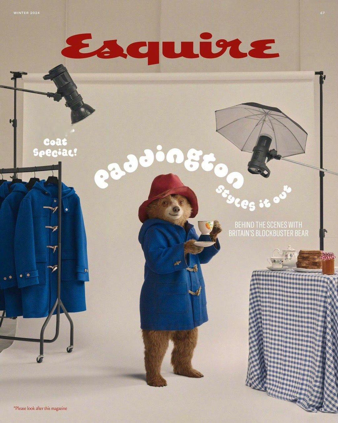 帕丁顿熊🐻登上英国版Esquire杂志 ​​​