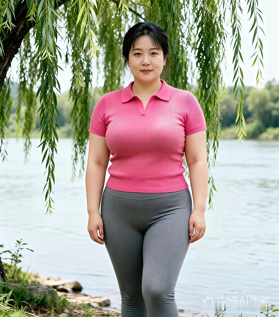 下面图片中的女人，个子可以，只是体型太胖，这样的女人，我想男人不会喜欢的。最起码