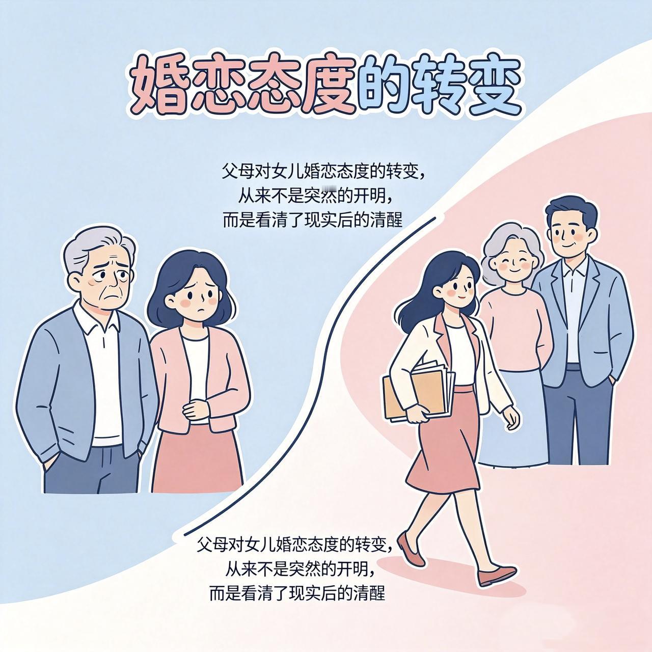 父母对女儿婚恋态度的转变，从来不是突然的开明，而是看清了现实后的清醒。从前，婚姻