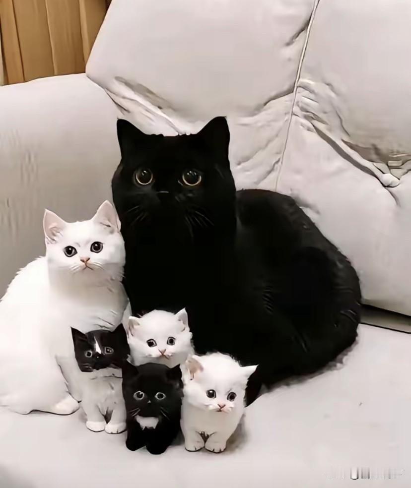 我家的黑猫在外面领回来一只白猫

我就想着两只猫猫咪玩的好

就都养着吧，可是没