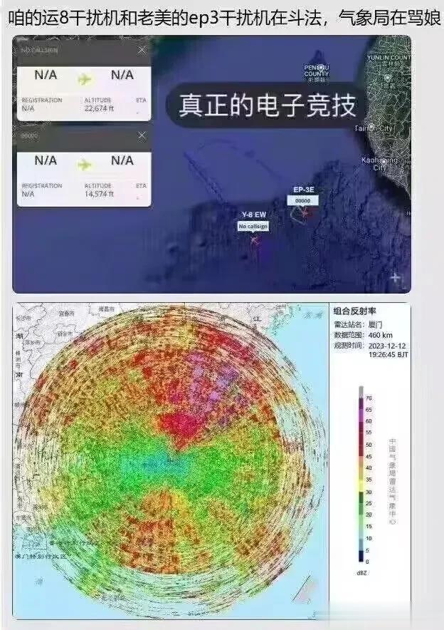 中美双方军机进行电子竞技，气象局倒霉？
看着挺好笑，但是实际上其实一点也不好笑！