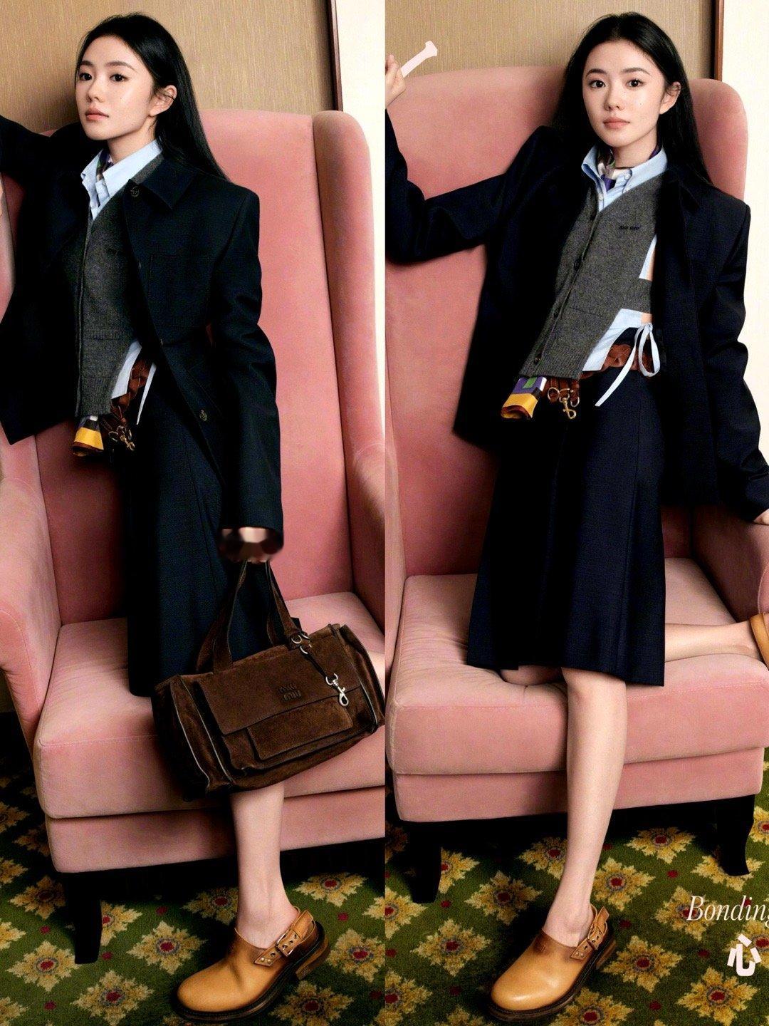 刘浩存首登五大，满足了我对miu的一切想象！几套芭蕾学院风穿搭太对味了