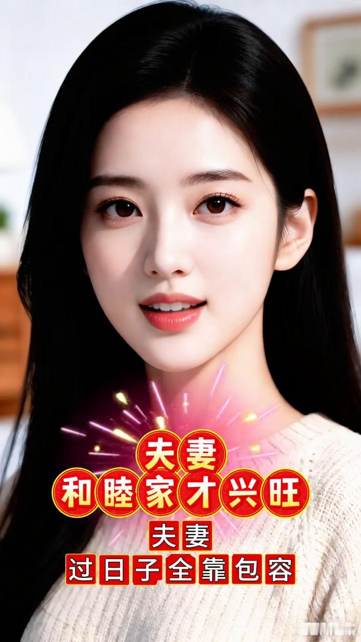 夫妻和睦家才兴旺，过日子全靠包容。
两口子过日子哪有什么天生一对，不过是有人退让