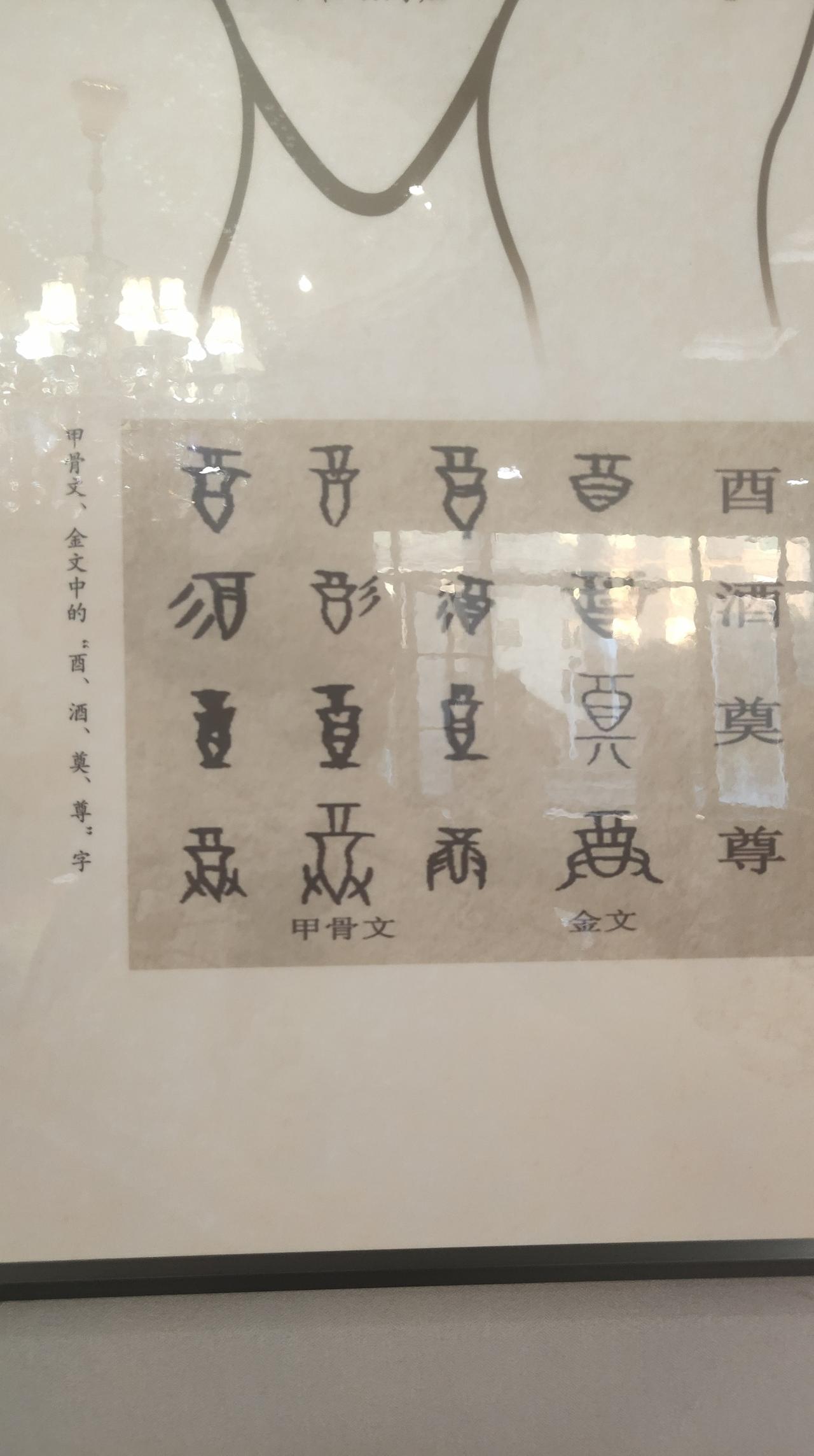 昨天在饭店见到了这个，真是觉得自己孤陋寡闻，原来酒字是这么来的。看来处处留心皆学