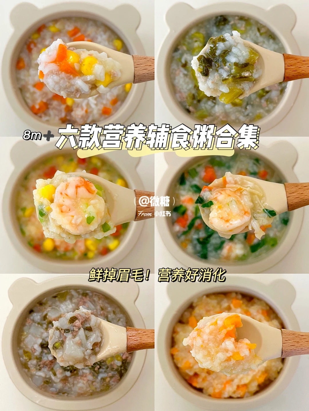 8m➕宝宝营养辅食粥｜鲜掉眉毛‼️美味不重样