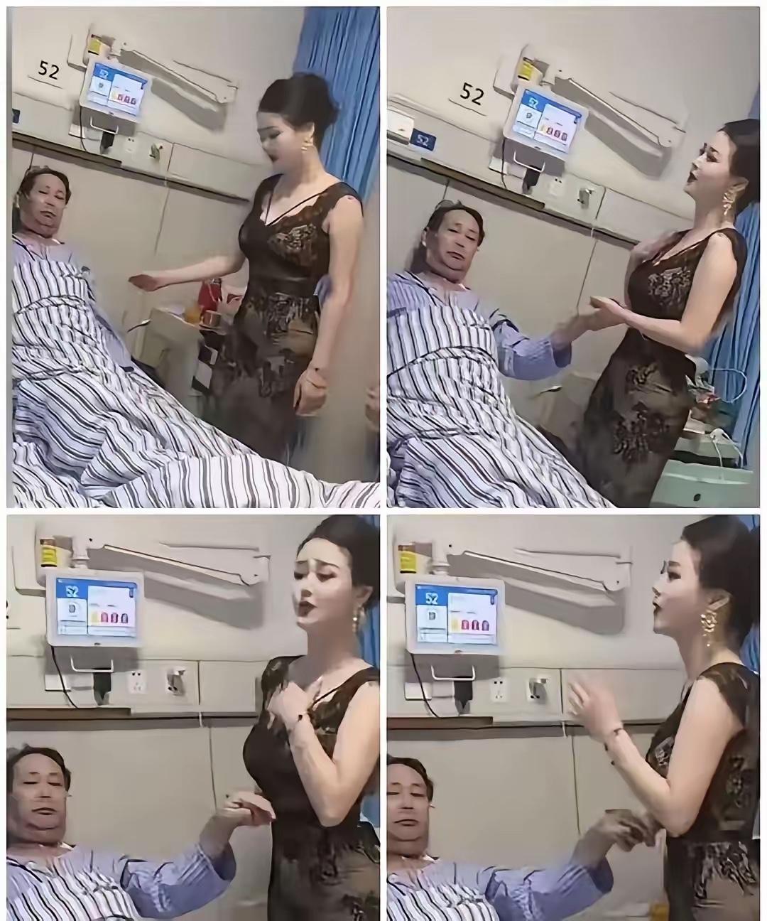 刷到个视频，老公插满管子躺ICU，老婆踩着高跟化全妆，探头一分钟就走。
​评论区