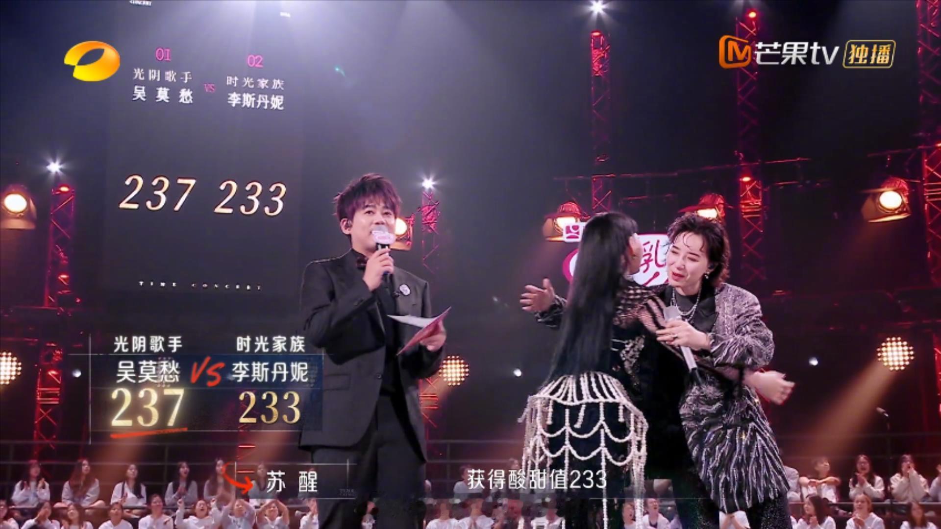 时光音乐会  第九期得分情况：时光家族队获胜超级/快乐女声 PK 我们的歌PRI