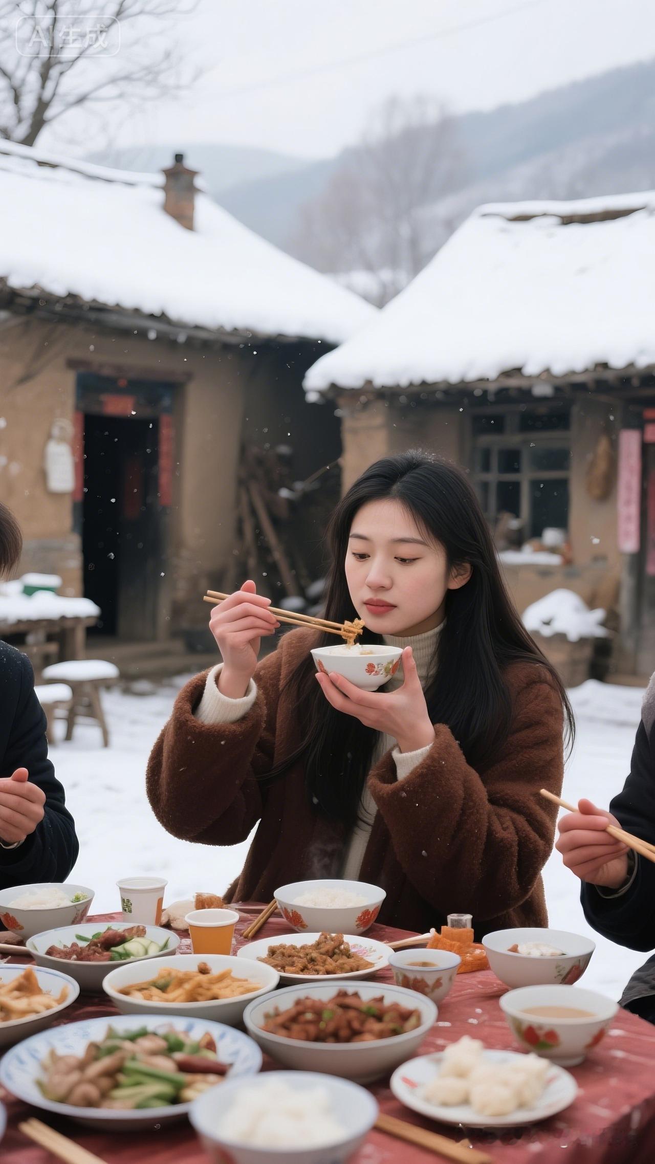 冬日暖阳下，围炉而坐，共享美食的美好时光。🍜🍲🌨️