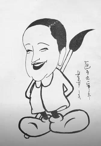 1992年，姜文为刘晓庆画的一幅漫画，画的很传神。
大奔头，一双笑眼如月牙弯弯很