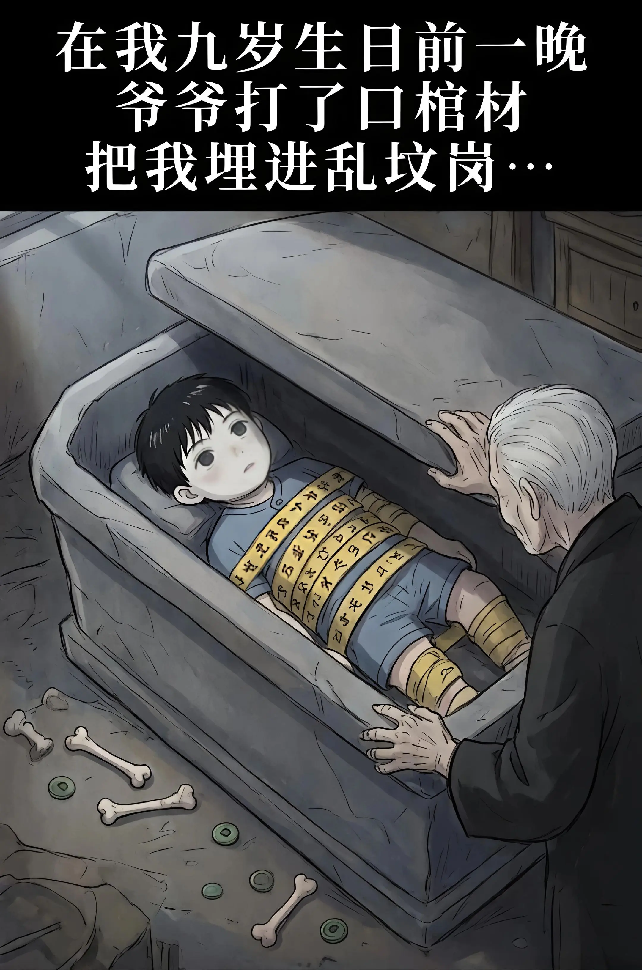 【乡俗大忌】在我九岁生日前一晚，爷爷为我量身定做一口棺材，我就这样躺在...