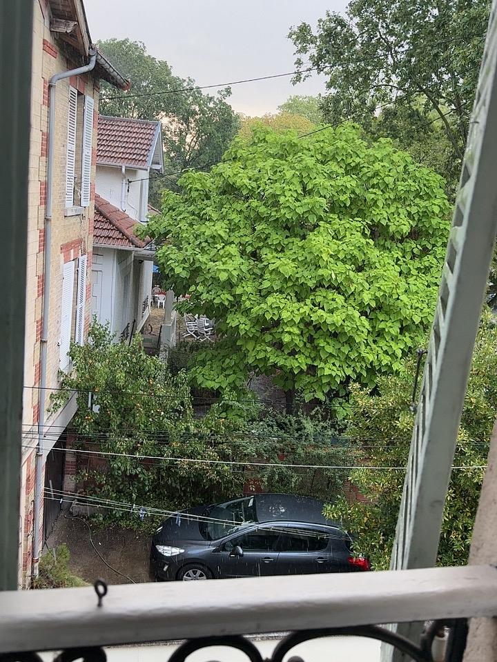 突然下雨了！
以为还有两天高温，天气预报还是红色预警，想不到清早一阵凉风满天乌云