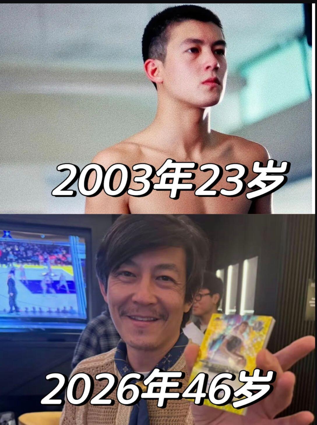 他年轻的时候可是娱乐圈里的第一帅哥，五官立体，棱角分明，风度翩翩，气质轩昂，内敛