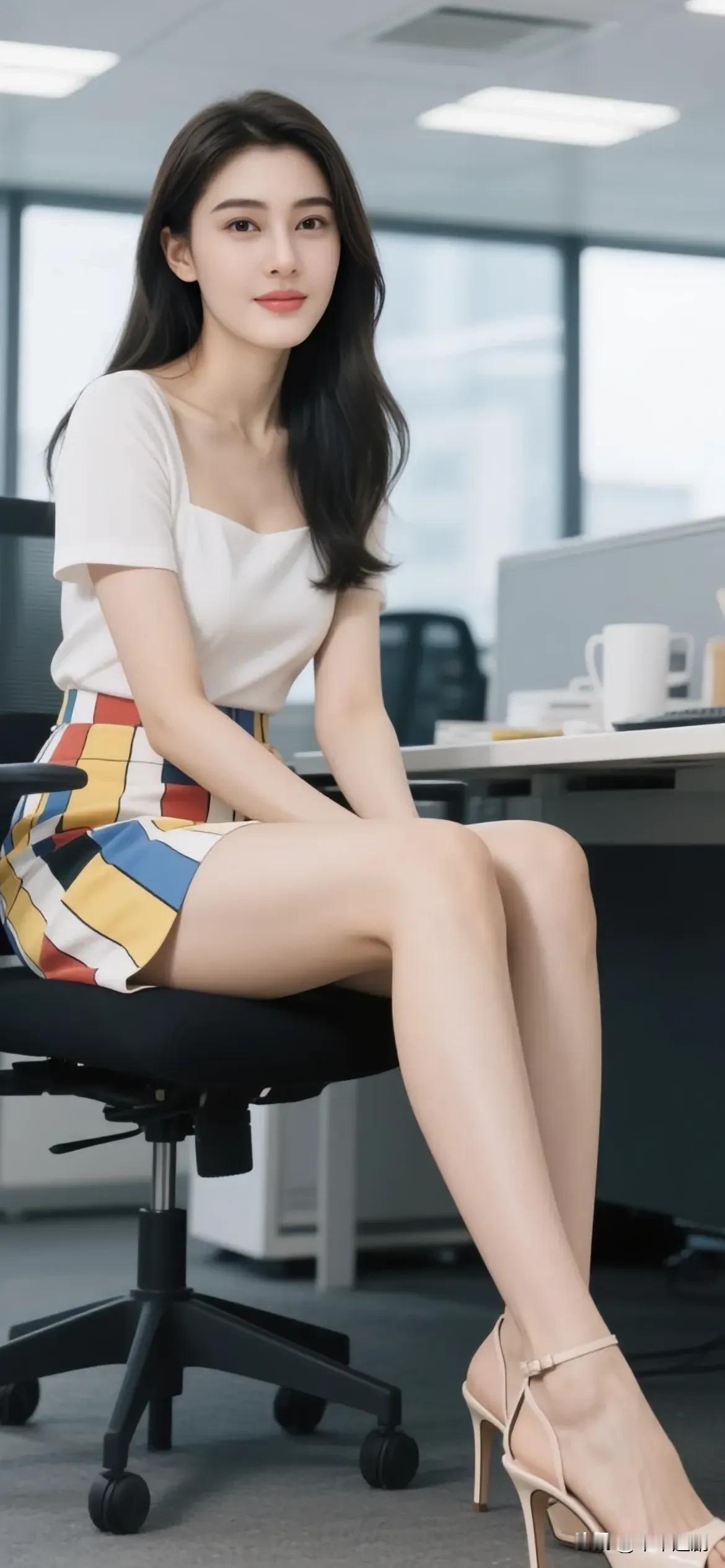 白衫配彩格裙，把职场的干练揉进几分灵动，办公室里也能绽放独特魅力。
白色印花衬衫