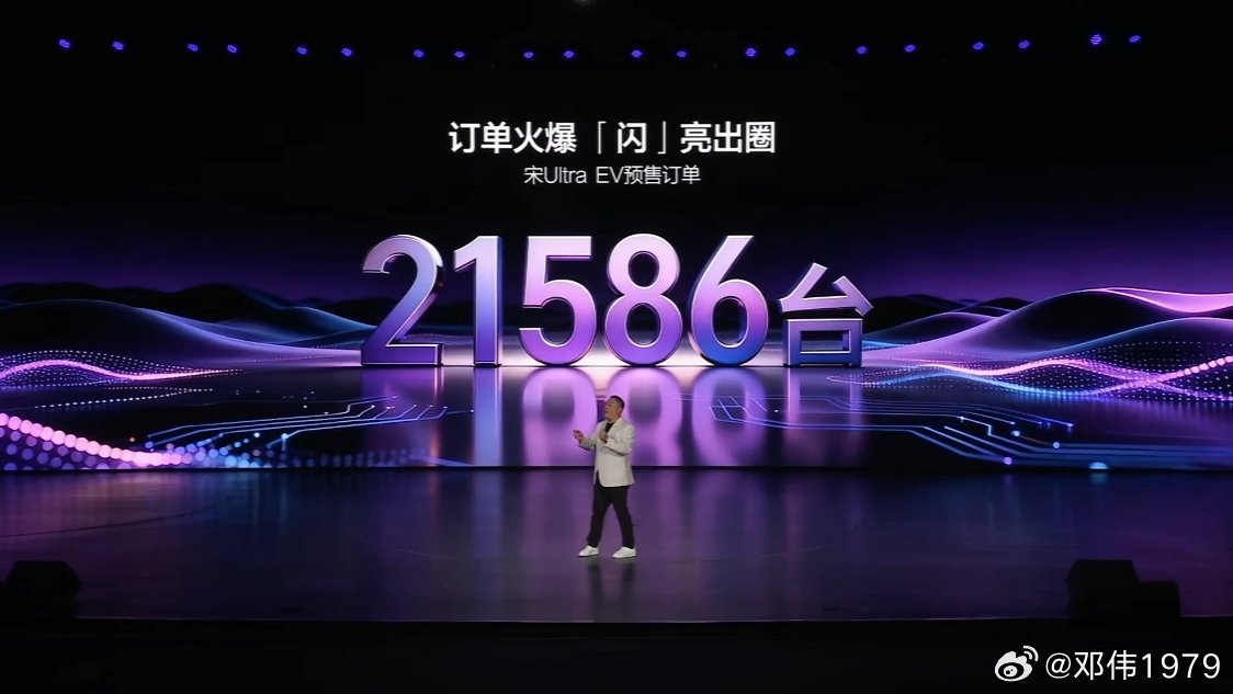 宋Ultra EV 已预售21586台比亚迪宋Ultra EV上市发布会比亚迪