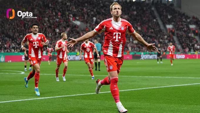 凯恩本季德国杯已打进7球，本世纪仅次于托马斯-穆勒04月23日讯 德国杯半决赛，